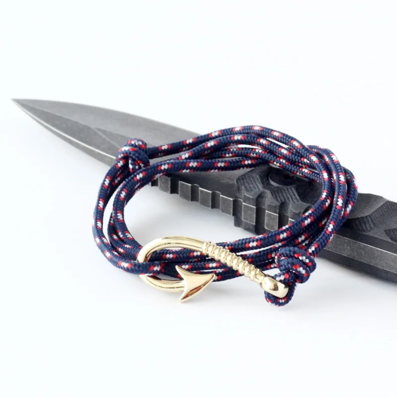 10PCS/LOT QingGear Handmade Paracord Adjustable Hook Bracelet With Pendant Tactical Parachute Rope | Спорт и развлечения
