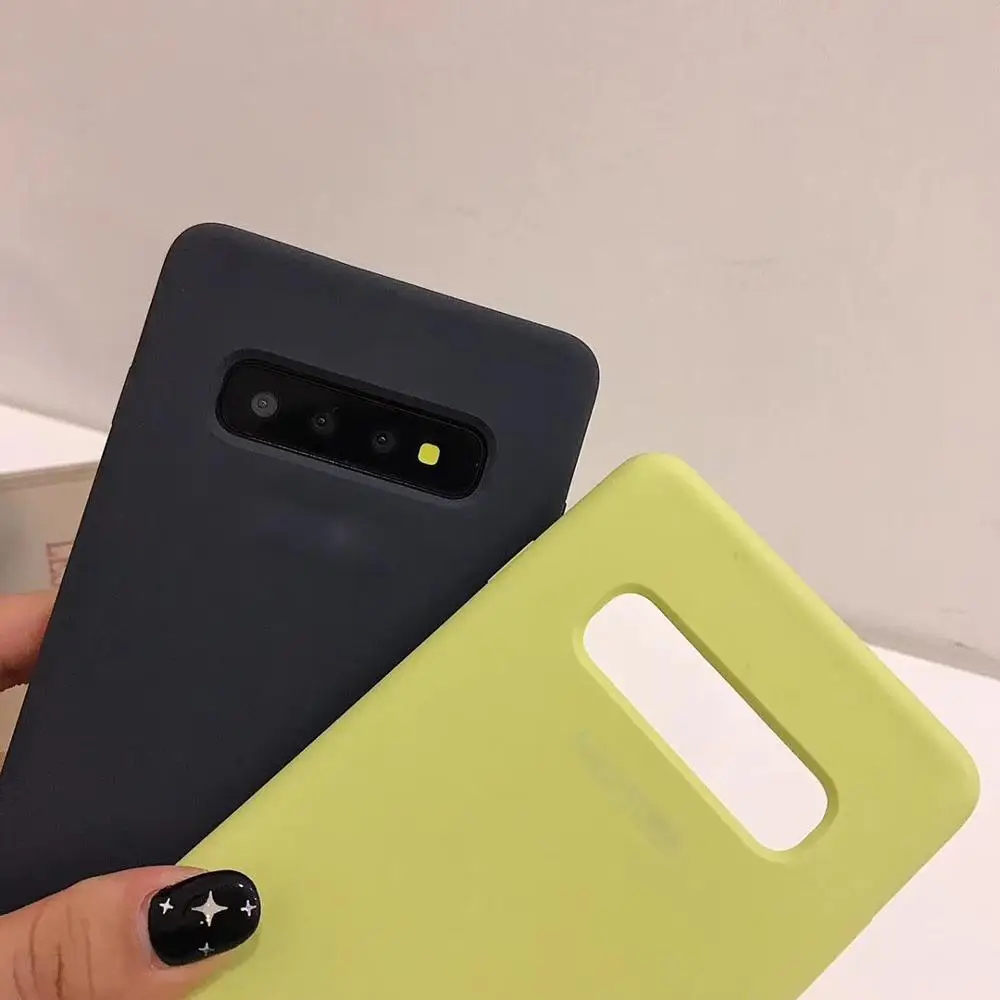 Оригинальный Для Samsung Galaxy S10/S10 Plus жидкий силиконовый чехол шелковистая мягкая