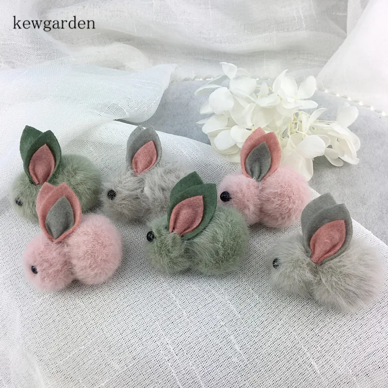 Kewgarden 3*5 см грива плюшевый кролик ручной работы бант аксессуары DIY крафт поставки 5
