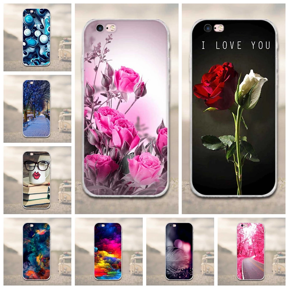 Для IPhone 5 5s SE чехол мягкий силиконовый 3D рельефный для Iphone 6s 6 7 8 7plus Plus чехлы