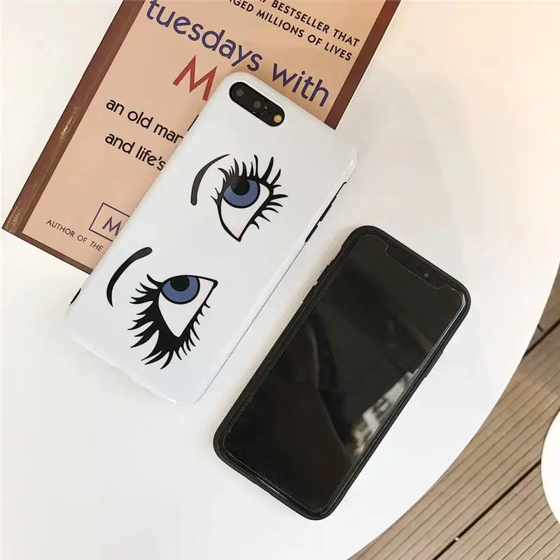 IMIDO мультфильм большие глаза чехол для телефона iPhone 6 6S 7 X Модный мягкий