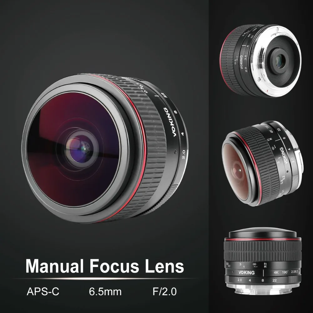 VOKING VK 6 5mm f/2 0 круговой объектив рыбий глаз для ЖК дисплея с подсветкой Fujifilm X Mount