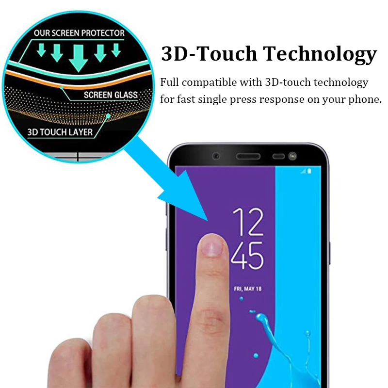 Защитное стекло для samsung j4 для samsung galaxy j6 стекло j 2 4 6 защита экрана полное покрытие закаленное стекло