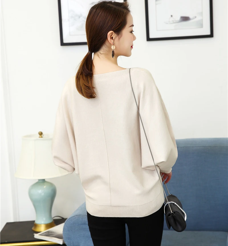 BHflutter Sueter mujer invierno зимний женский свитер, новинка, повседневные кашемировые свитера с рукавами летучая мышь, Женский вязаный джемпер, вязаная одежда
