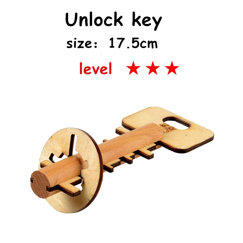 Unlock key Китайская классическая 3D деревянная головоломка замок игрушки куб Модель игры набор дизайн Головоломка Развивающие игрушки для взрослых детей - Цвет: Unlock key