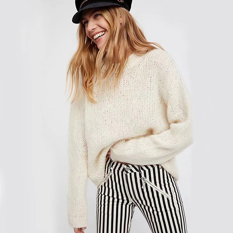 MYDC 2018 вязаный Повседневный пуловер женский весенний свитер однотонный топ Новая