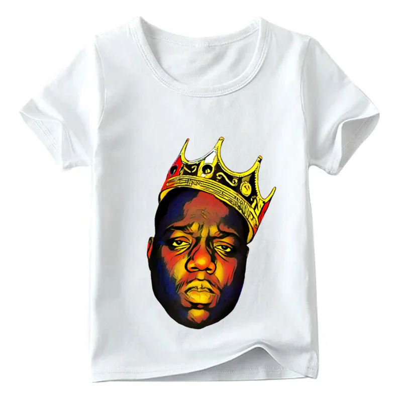 White G Америки хип-хоп рок звезда Notorious Big дизайн футболка летние футболки для детей Одежда для мальчиков и девочек Повседневная футболка, HKP456 - Цвет: White G