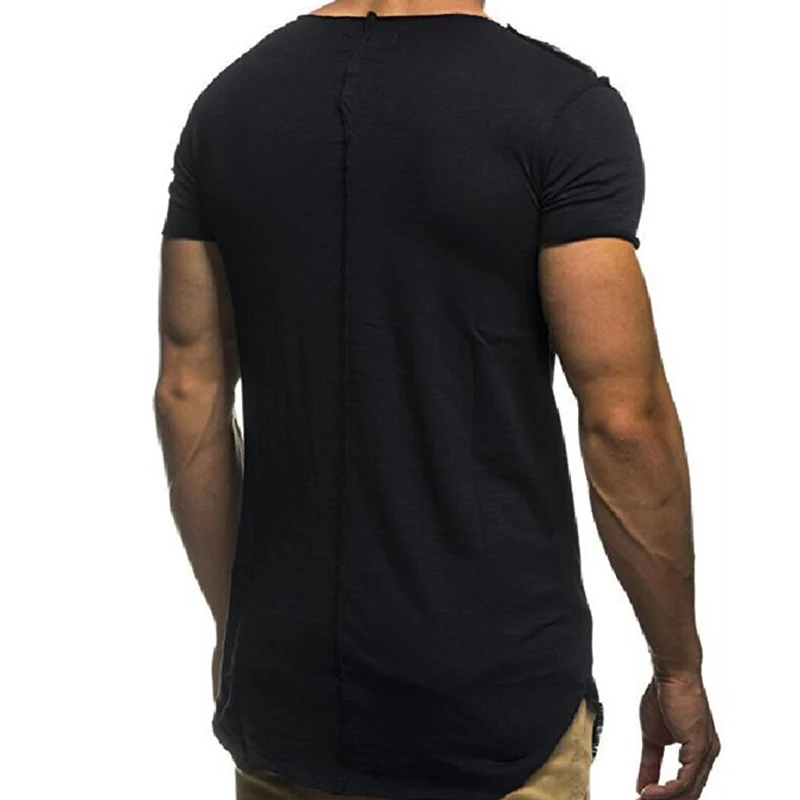 Patchwork Casual Men T-Shirt Hip Hop Color Fashion Men's Oversize O-Neck T shirt Short Sleeve Rough Selvedge shi | Мужская одежда