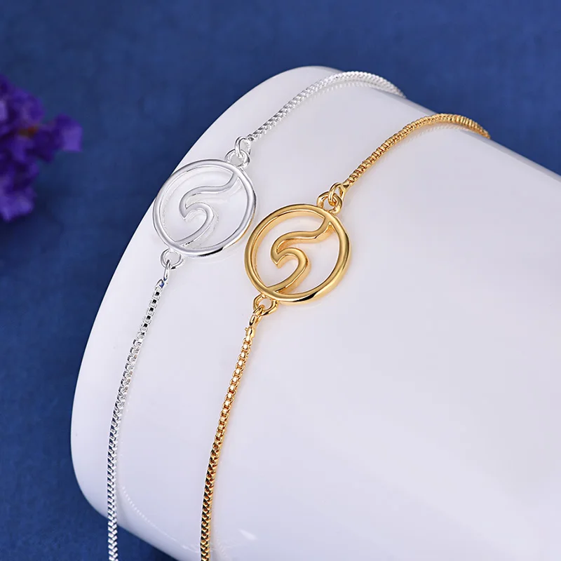 New Arrival Fashion Jewelry Simple Copper Wavy shape Bracelets For Women Gold Silver Color Geometric Bangles Wholesale | Украшения и