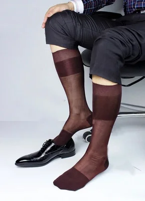 

High quality Men's Summer Socks Elastic silk wine Socks Man stockings thin Silk socks Male sexy Socks Breathable men stocking