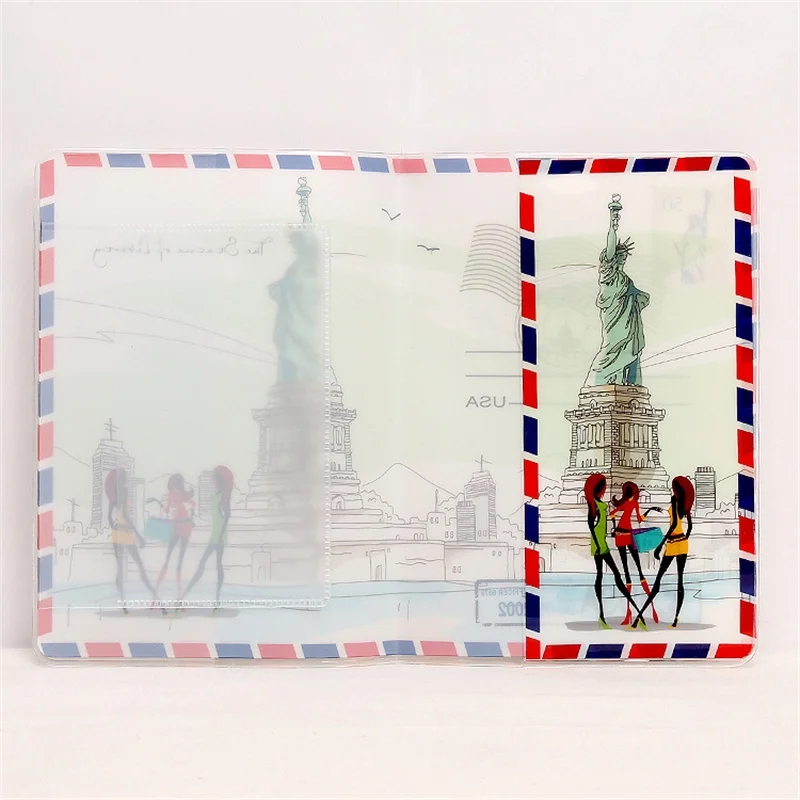 Miss Love To Travel модная 3D обложка для паспорта красная и синяя граница ПВХ кожаный