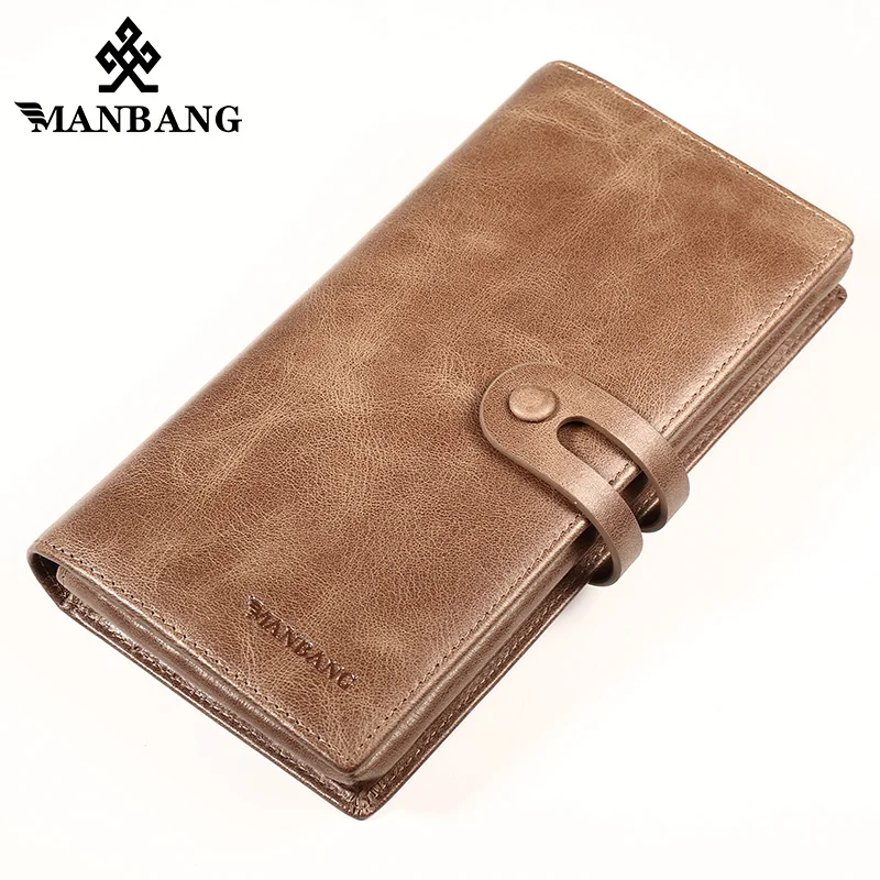 ManBang 2019 Новый Для мужчин женские кошельки из натуральной коровьей кожи модная
