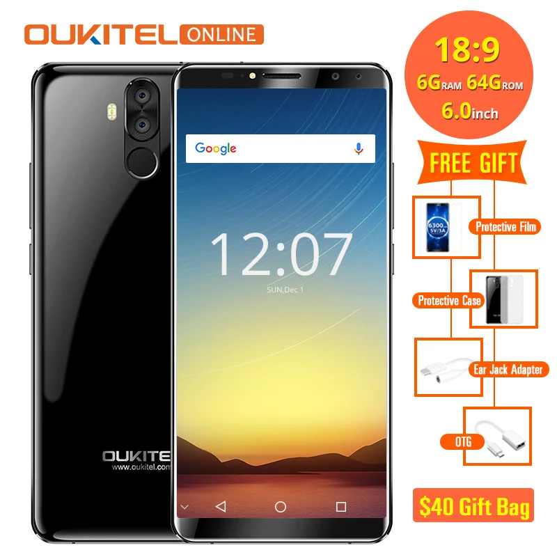 Oukitel K6 смартфон с 6 дюймовым дисплеем восьмиядерным процессором MT6763 ОЗУ ГБ ПЗУ 64 21