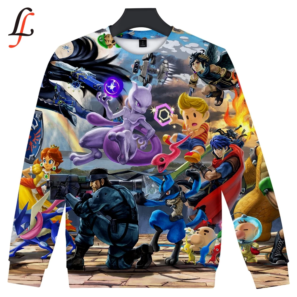 Super Smash Bros. Повседневные толстовки с 3D принтом для женщин и мужчин хит продаж Harajuku