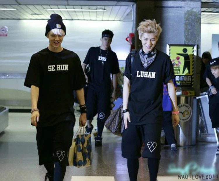 KPOP EXO XOXO KISS& HUG FIRSTYEAR WOLF 88 KRIS XIUMIN LUHAN CHEN TAO D.O. Футболка с короткими рукавами BAEKHYUN CHANYEOL KAI SEHUN