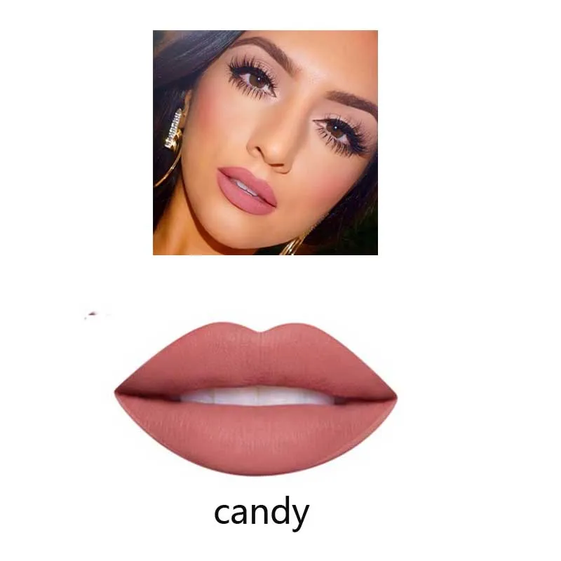 Стойкая жидкая губная помада матовая телесный блеск для губ| |