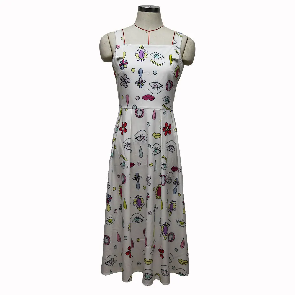 Женская печати сарафан майка лето dress качество китай 2017 новый каваи чудо женщины