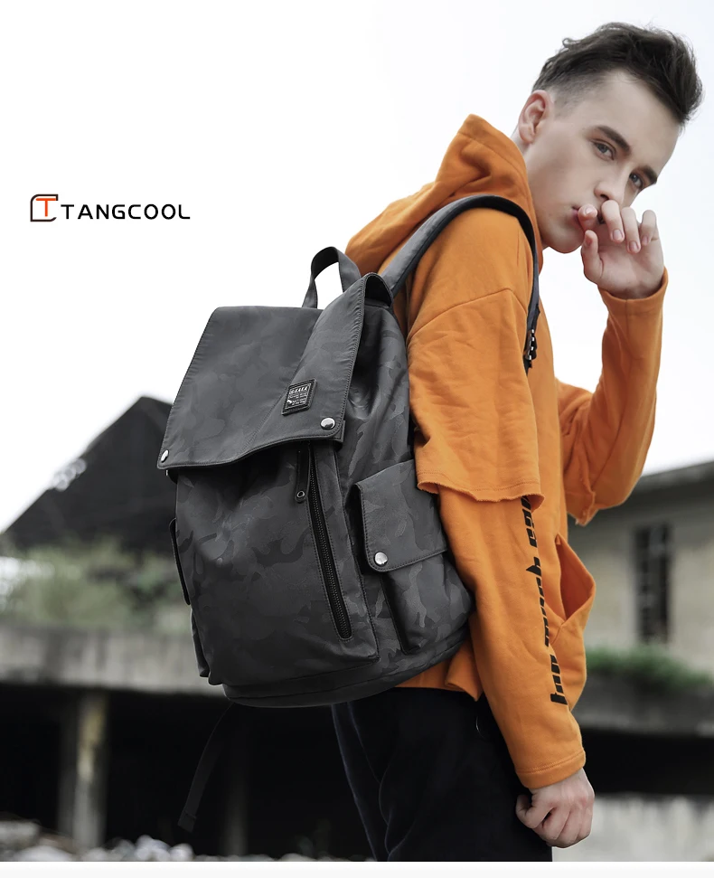 Мужской рюкзак Tangcool для 15,6 дюймов, USB рюкзак для ноутбука, Большой Вместительный Модный стильный рюкзак, водоотталкивающий рюкзак