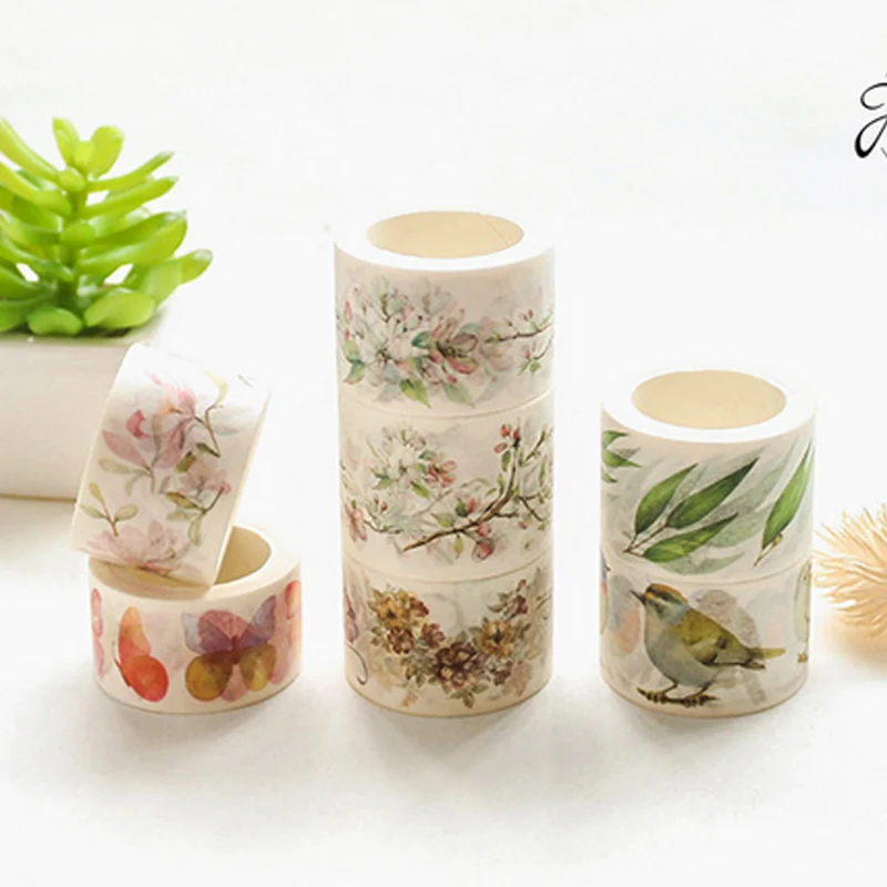 2 5 3 см * 8 м красивый цветок с бабочками васи лента DIY декоративный альбом