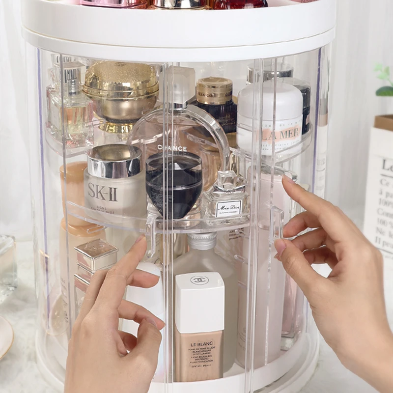 Новинка весны 2019 года пылезащитный вращающийся ящик для макияжа пластиковый
