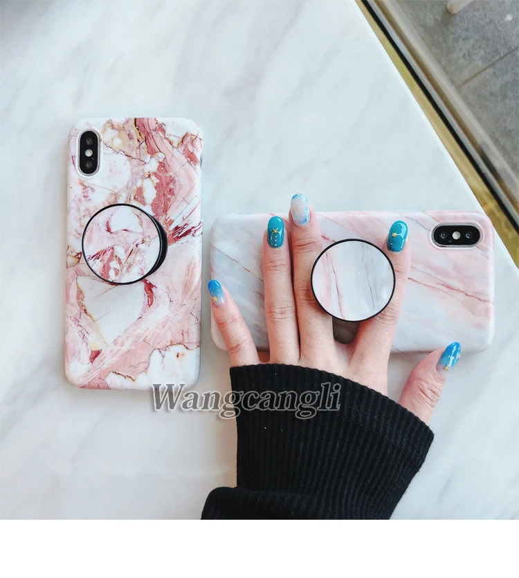 Мраморный ТПУ чехол для iphone 7 8 plus чехол для iphone X XS MAX скраб TPU чехол для iphone 6 6 plus защитный чехол и держатель для телефона