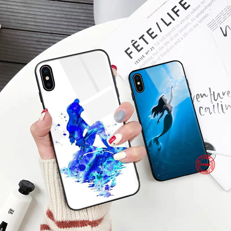 Lavaza Ариэль маленькая Русалочка стеклянный чехол для телефона Apple iPhone 11 Pro XR X XS Max 6 6S 7 8 Plus 5 5S SE