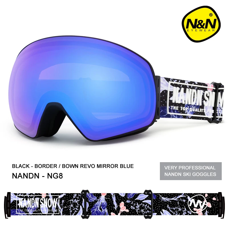 Лыжные очки NANDN двухслойная противотуманная лыжная маска с уф защитой 400 для