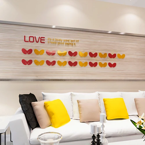 3D наклейки на стену акриловые линии талии карамельные цвета|wall sticker|bedroom wall