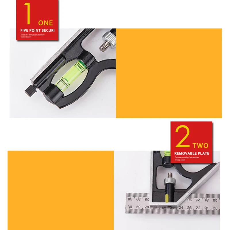 30 см линейка прямоугольного угла с пузырьковым уровнем Регулируемая игла маркер