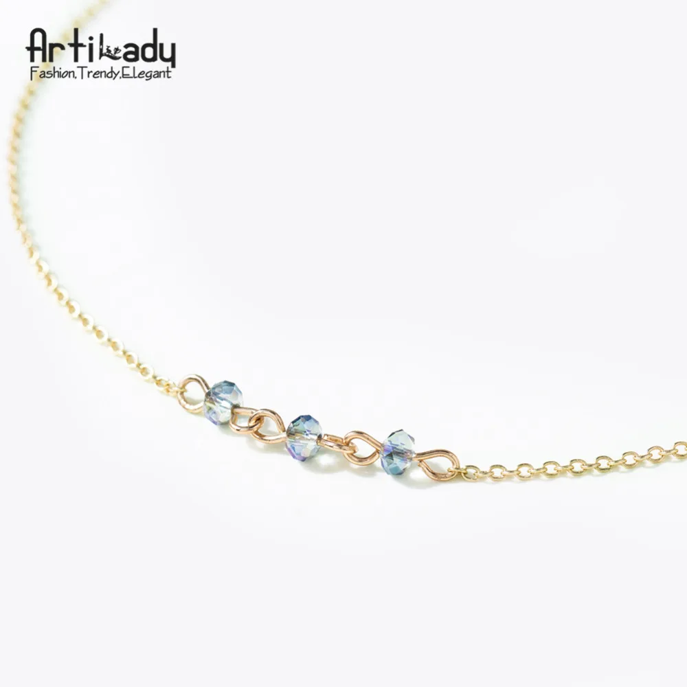 

crystal beads choker necklaces color chain necklace for women jewelry party gift
