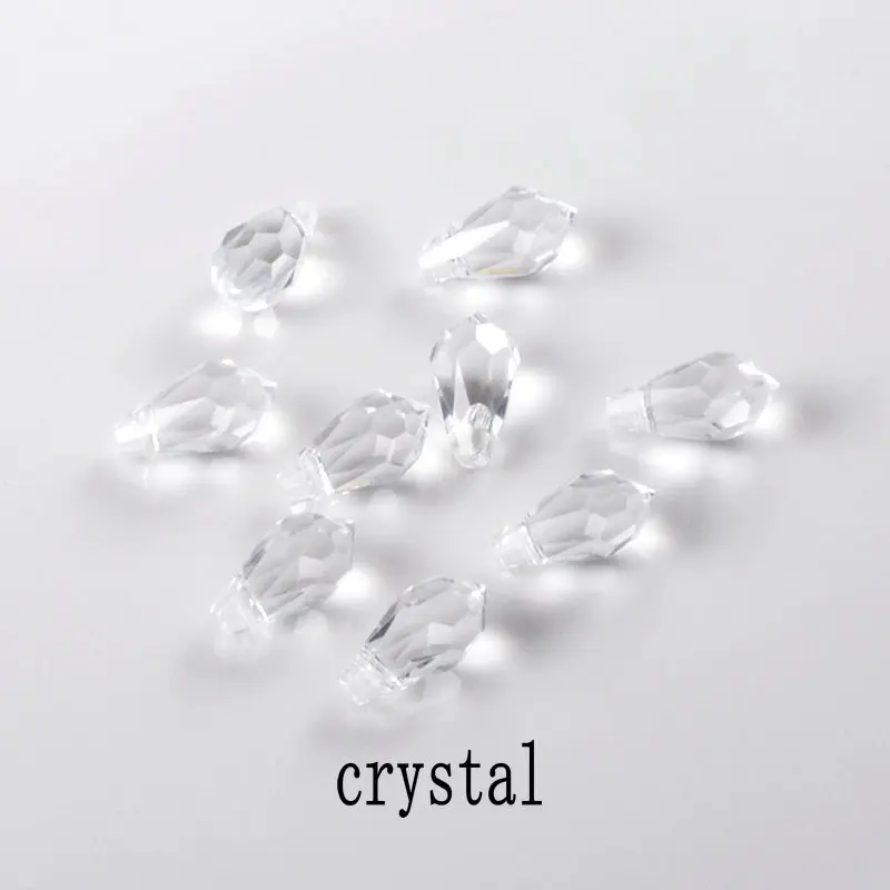 crystal 5,5x11 мм, 6,5x13 мм граненые стеклянные бусины в форме капель остроконечные назад Многоцветный Крест отверстие хрустальные буси - Цвет: crystal