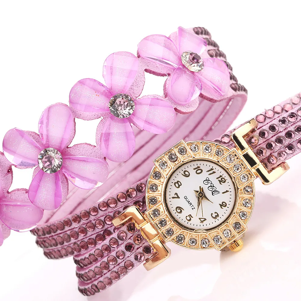 CCQ Reloj Mujer Часы с цветами Женева Модный стильный кварцевый браслет женские часы
