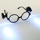 Универсальный портативный светильник для чтения и работы, 2 шт., мини светодиодный ночник, ночной Светильник ильник с зажимом для очков, для очков и инструментов