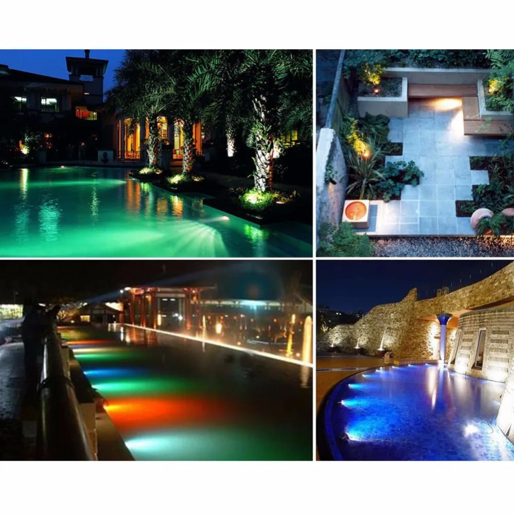 4 в 1 36LED RGB подводная лампа Точечный светильник для воды сада аквариума фонтана