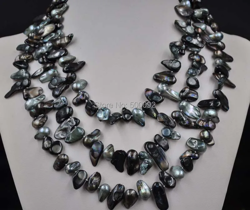 Бесплатная доставка 58 &quotдлинное черное и серое блистерное ожерелье с