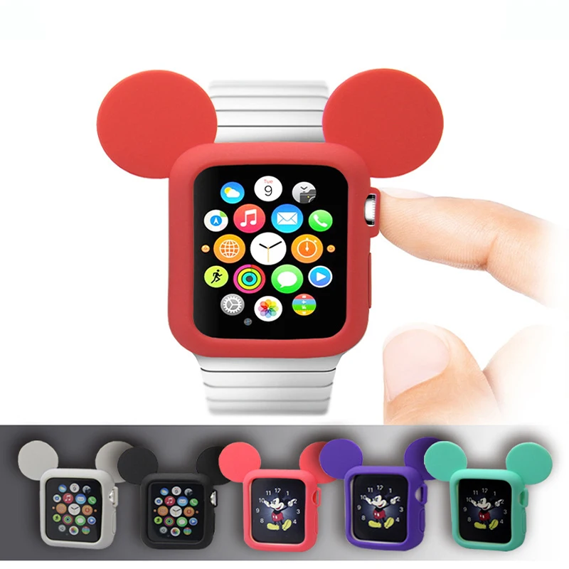 Мультяшный чехол часы чехол для Apple watch, версии 4/3/2/1 40 мм 44 мм, 42 мм, 38 мм, версия корпус наручных часов iwatch, 4 3-полосный Soft Защитная пленка для экрана защитная оболочка