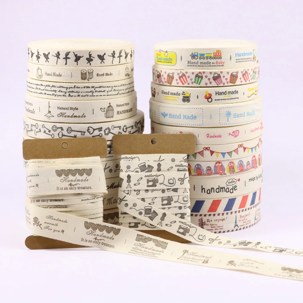 5 ярдов ручной работы печатная хлопковая лента DIY романтическая подарочная оберточная лента DIY швейная ткань Швейные украшения для упаковки тесьма