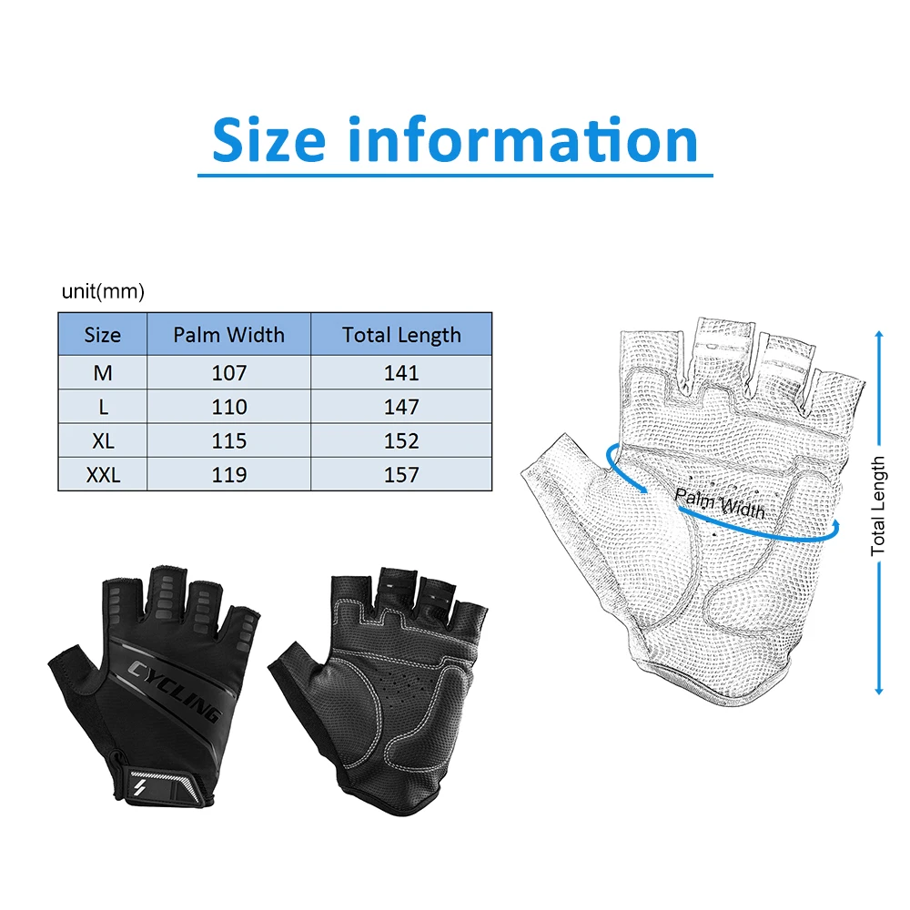 

MTB Mountain Road Bike Gloves Sports Motorcycle Gloves Anti-abrasive Half Finger Men's Cycling Gloves For Bicycles