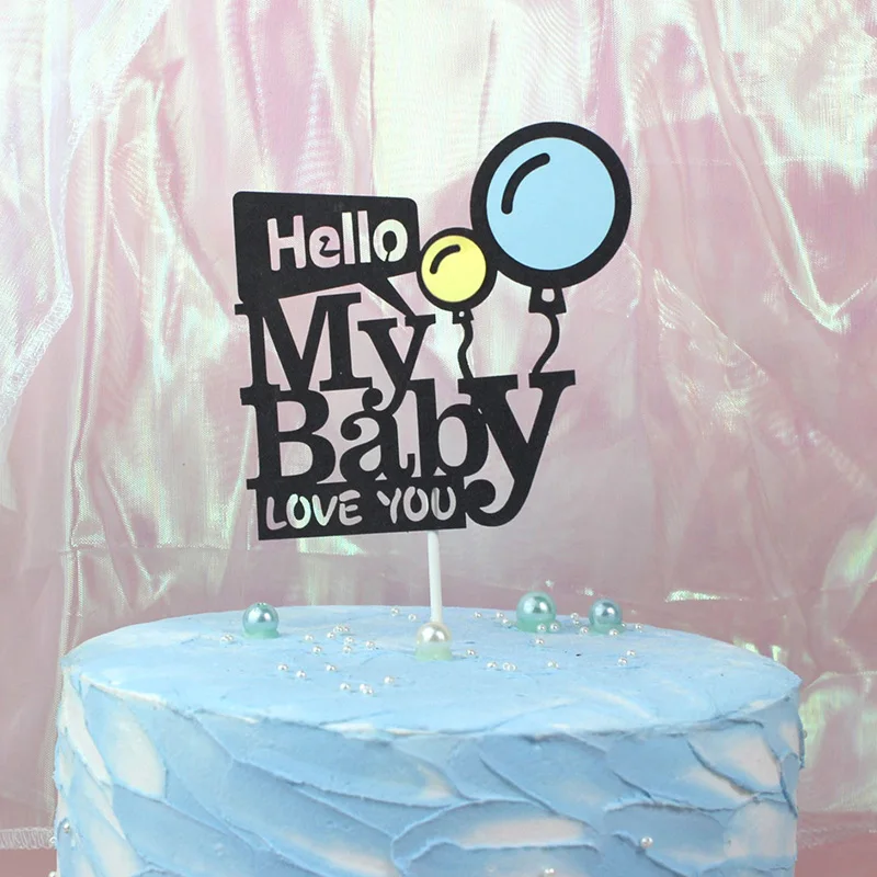 Новинка топпер для торта Hello My Baby с надписью Love You Топпер кекса на день рождения