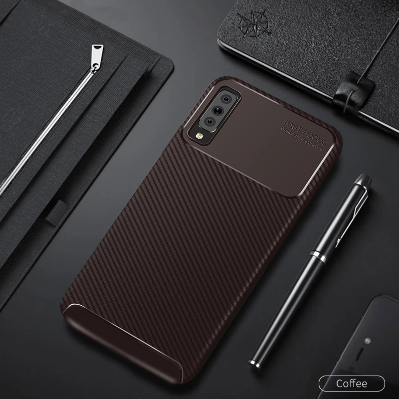 Для samsung A7 чехол на samsung A7 A750F чехол 6," углеродного волокна силиконовый чехол для samsung Galaxy A7 7 A750 крышка