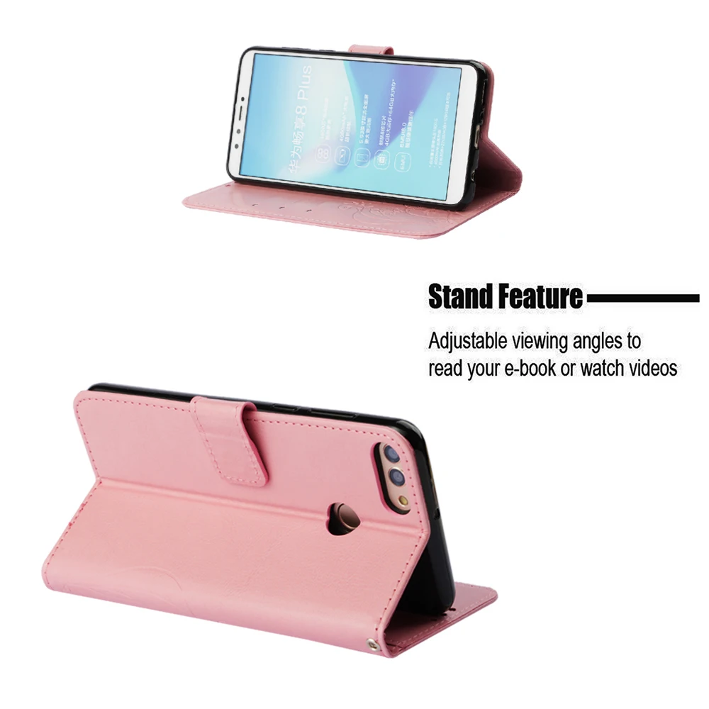 For Huawei Y9 2018 Enjoy 8 Plus Flip Leather Phone Case FLA-LX2 FLA-L22 FLA-L21 FLA-L02 Wallet Stand Cover FLA-LX1 FLA-LX3 Funda | Мобильные