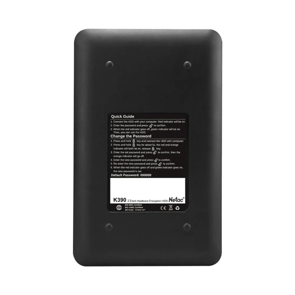 Netac K390 500 ГБ USB 3.0 Внешний Жесткий Диск Блокировка Клавиатуры AES 256 битное