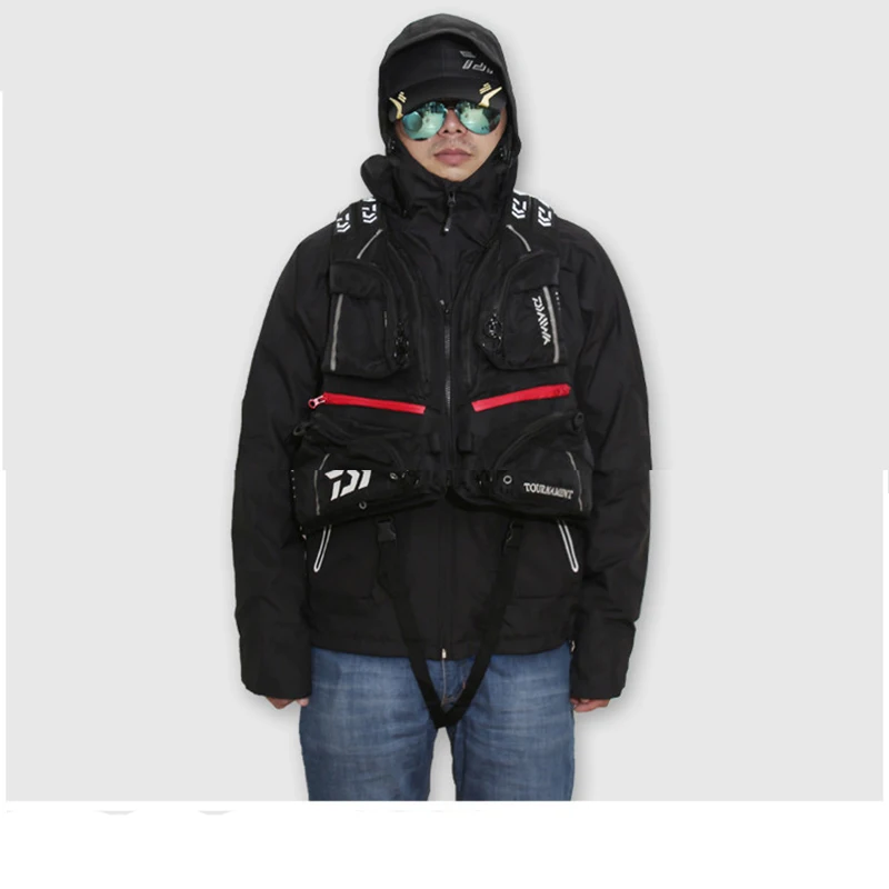 Daiwa открытый рыболовный жилет дышащий ветрозащитный рыболовные снасти Профессиональный рыболовный спасательный жилет мужские Мульти-карманные рыболовные куртки