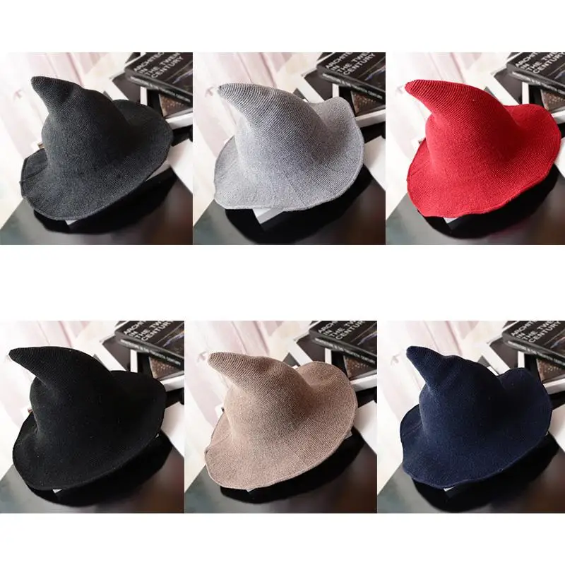 Halloween Witch Hat Made Masquerade Wizard Hat Adult Kids Cosplay Costume Accessories Halloween Party Fancy Dress Decor