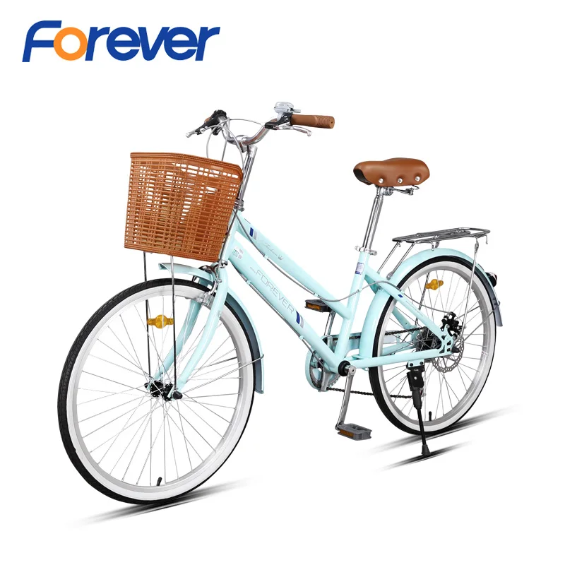 FOREVER Shuttle, Дамский велосипед, высокоуглеродистая стальная рама для студентов, коммутирующих, принцесса, городской велосипед, коммутирующий велосипед для женщин, 24 дюйма
