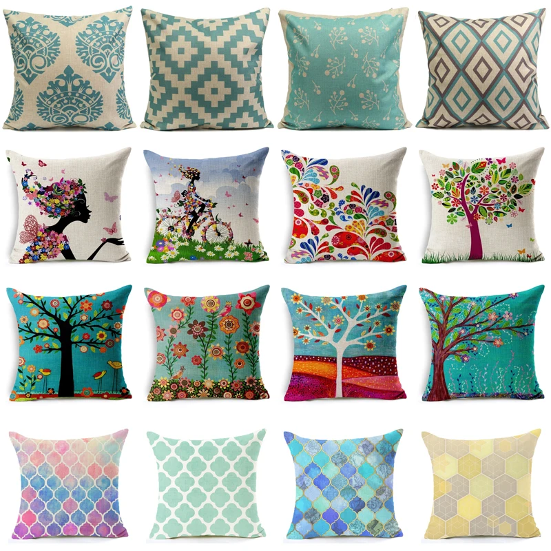 

Geometric Flower Tree of Life Mosaic Throw Pillow Cover Morocco cushion cover