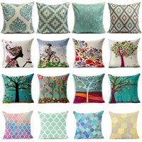 geometric flower tree of life mosaic throw pillow cover morocco cushion cover