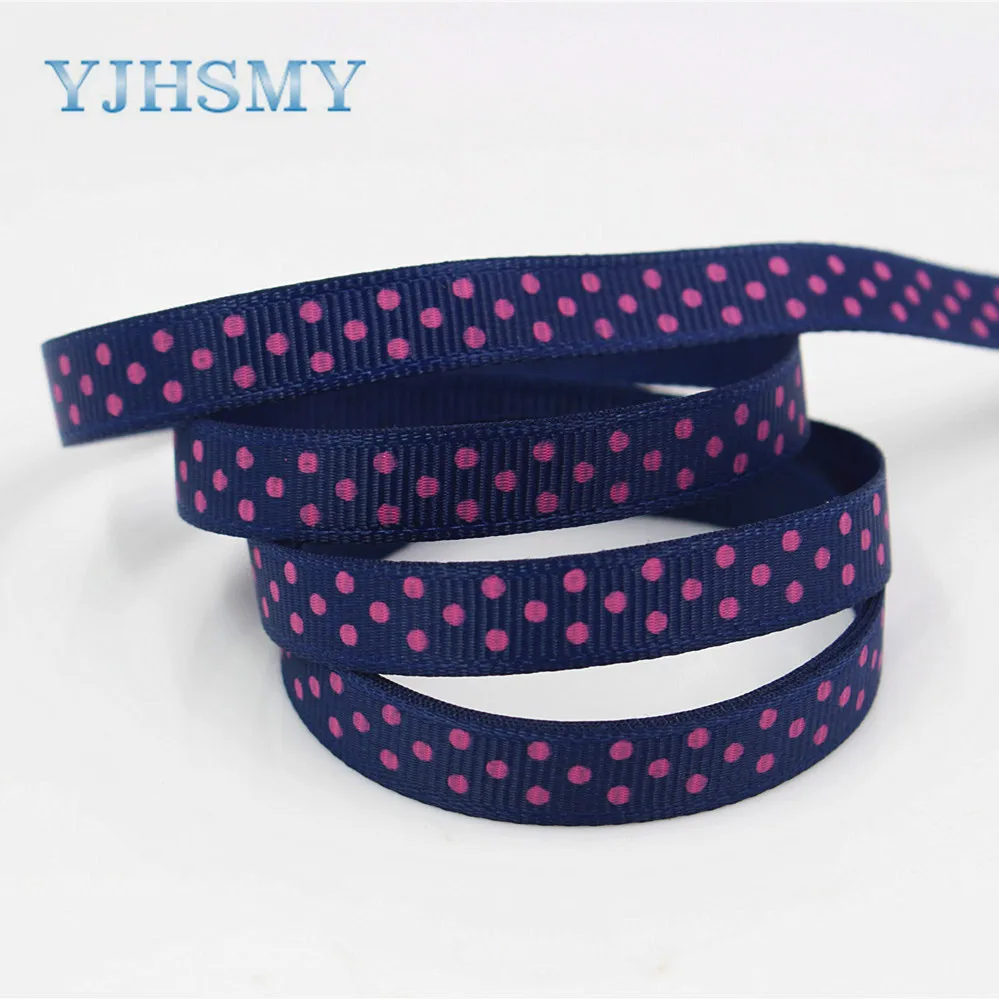 YJHSMY F-17622-131 20 yards 10 mm Dots Ribbons Thermal transfer Printed grosgrain Wedding Accessories DIY handmade material | Дом и сад