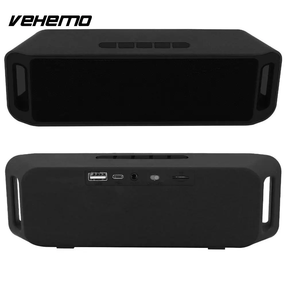 Vehemo SC208 Bluetooth 4,0 беспроводной динамик стерео сабвуфер динамик s TF USB fm-радио Встроенный микрофон двойной бас звуковая коробка