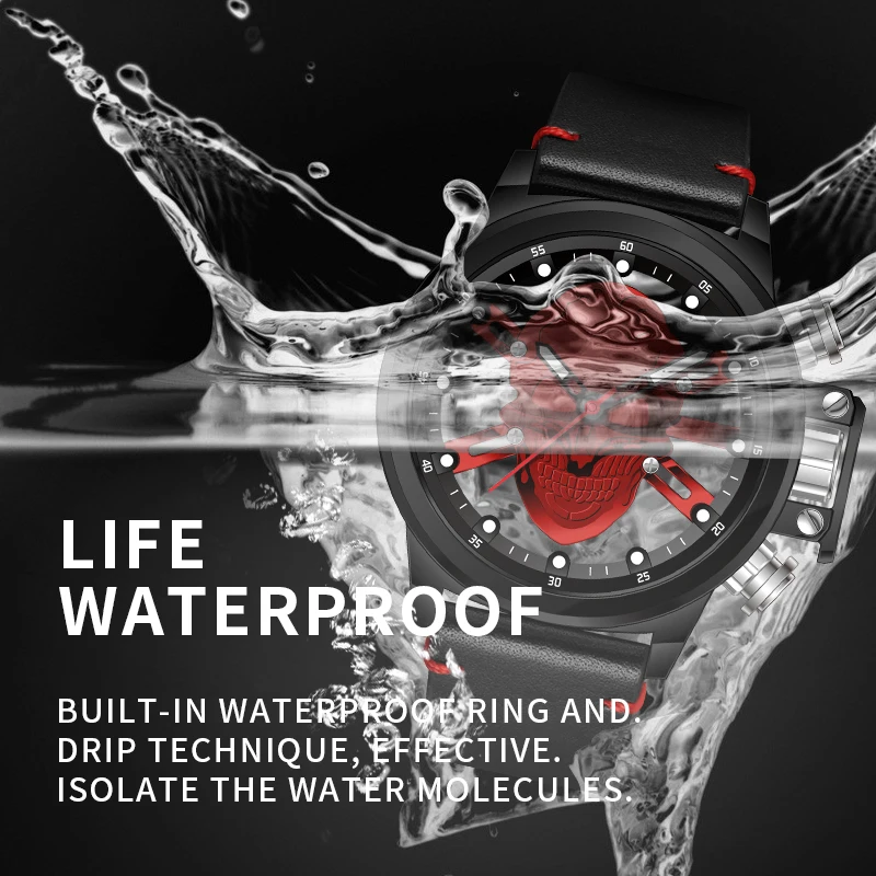 MUNITI 2018 мужские спортивные часы модные большие циферблат Мужские военные череп